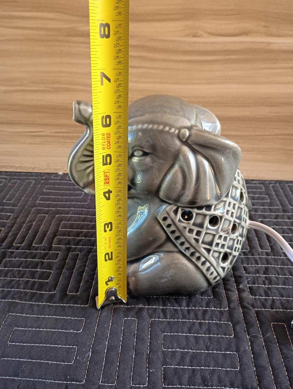 Gray Ceramic Elephant Wax Warmer Lamp - Picture 10 of 11